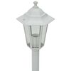 vidaXL Záhradné stĺpové lampy 6 ks E27 110 cm hliníkové biele