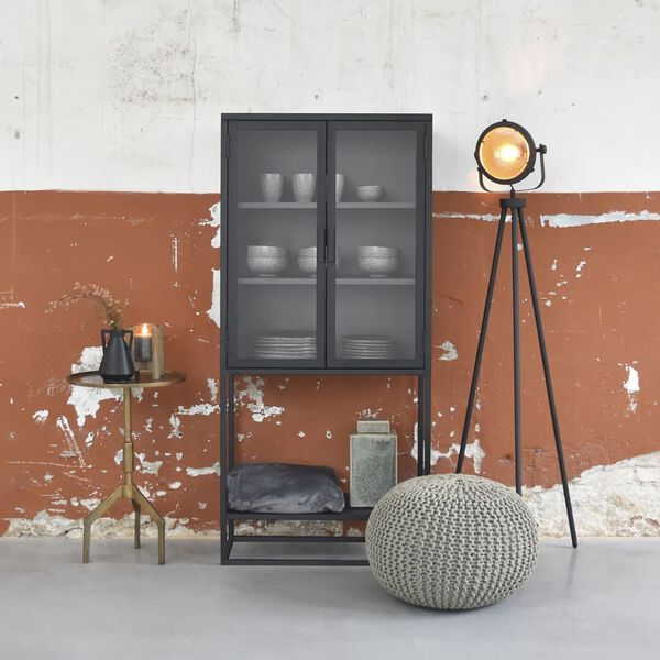 LABEL51 Pletená taburetka bavlnená M olivová