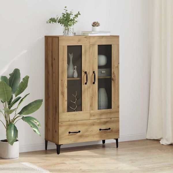 vidaXL Highboard so z&aacute;suvkou Remeseln&yacute; dub 70 x 31 x 115 cm