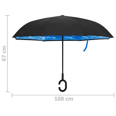 vidaXL Dáždnik C-rúčka čierny 108 cm