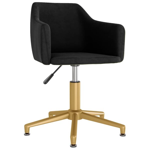 vidaXL Otočn&aacute; jed&aacute;lensk&aacute; stolička čierna zamatov&aacute;