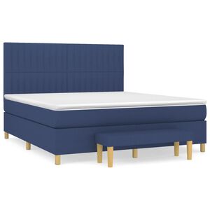 vidaXL Posteľn&yacute; r&aacute;m boxspring s matracom modr&yacute; 180x200 cm l&aacute;tka