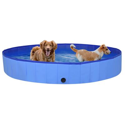 vidaXL Skladací bazén pre psov modrý 200x30 cm PVC