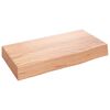 vidaXL N&aacute;stenn&aacute; polica svetlohned&aacute; 40x20x6 cm o&scaron;etren&yacute; dubov&yacute; mas&iacute;v