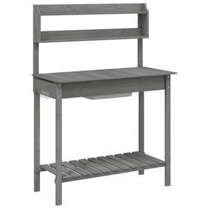 vidaXL St&ocirc;l na pres&aacute;dzanie s um&yacute;vadlom siv&yacute; 147,5x44x139,5 cm jedľa