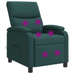 vidaXL Mas&aacute;žne relaxačn&eacute; kreslo Tmavozelen&aacute; L&aacute;tka