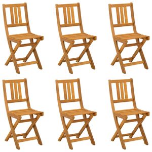 vidaXL Z&aacute;hradn&eacute; bistro stoličky 6 pcs Pr&iacute;rodn&aacute; Pevn&eacute; ak&aacute;ciov&eacute; drevo
