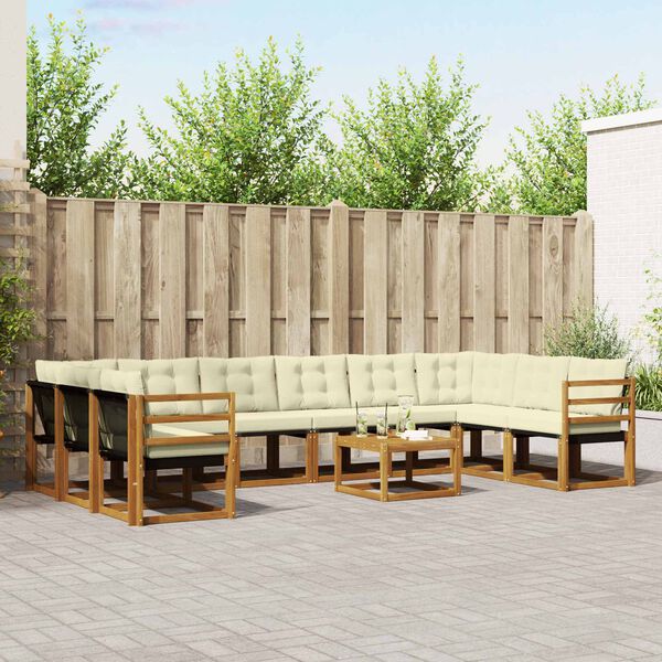 vidaXL Z&aacute;hradn&aacute; s&uacute;prava gaučov s vank&uacute;&scaron;om 11 pcs Pr&iacute;rodn&aacute; a kr&eacute;mov&aacute;