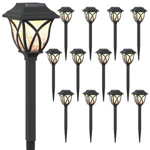vidaXL Vonku umiestnen&eacute; sol&aacute;rne svetl&aacute; s pozemn&yacute;m kol&iacute;kom 12 pcs 42 cm