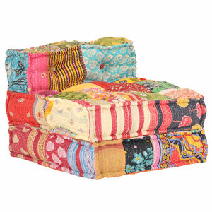 vidaXL Modul&aacute;rna taburetka, patchwork, l&aacute;tka