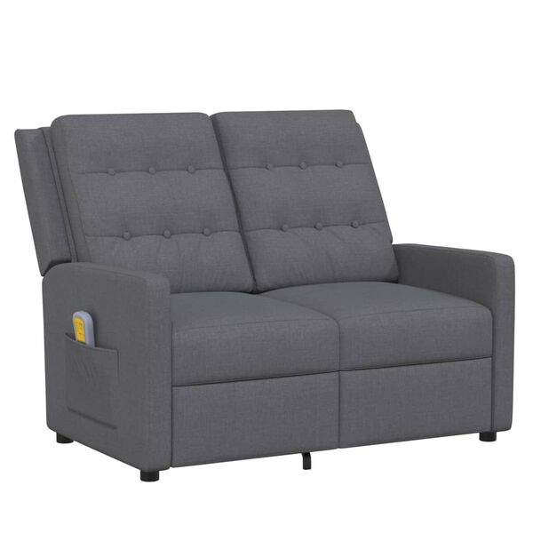 vidaXL 2-miestne sklápacie masážne kreslo, svetlosivé, látka