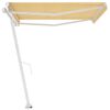 vidaXL Voľne stojaca ručne zaťahovacia markíza 400x300 cm, žlto biela