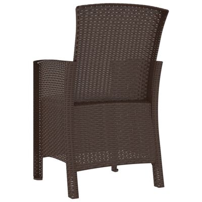vidaXL Záhradné stoličky 2 ks s podložkami PP ratan hnedé