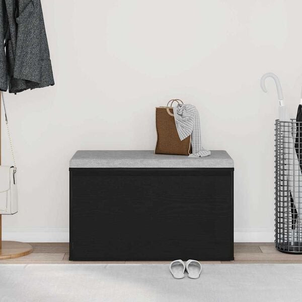 vidaXL lavička so z&aacute;suvkou Čierna 80 x 40 x 45 cm Kompozitn&eacute; drevo