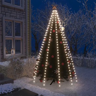 vidaXL Svetelná sieť na vianočný stromček 250 LED, studená biela 250cm