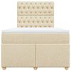 vidaXL Boxspring posteľ s matracom krémová 120x190 cm látka