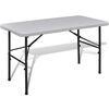 vidaXL Skladac&iacute; z&aacute;hradn&yacute; st&ocirc;l 122 cm, HDPE, biely