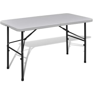 vidaXL Skladac&iacute; z&aacute;hradn&yacute; st&ocirc;l 122 cm, HDPE, biely