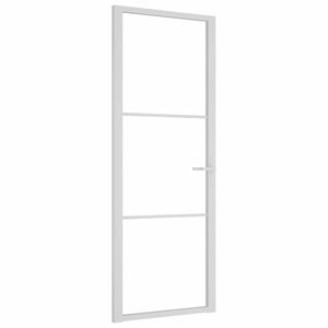 vidaXL Vn&uacute;torn&eacute; dvere 76x201,5 cm biele ESG sklo a hlin&iacute;k