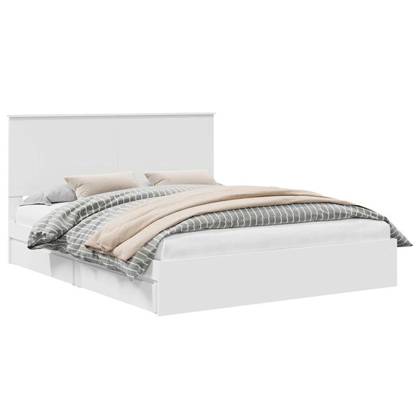 vidaXL &Uacute;ložn&aacute; posteľ so z&aacute;suvkou Biela 160 x 200 cm Kompozitn&eacute; drevo