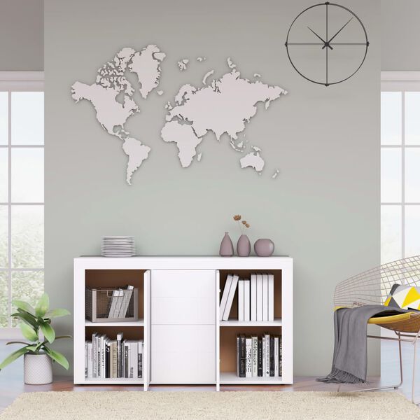 vidaXL Komoda, biela 120x36x69 cm, kompozitné drevo