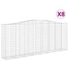 vidaXL Obl&uacute;kov&eacute; gabi&oacute;nov&eacute; ko&scaron;e 8ks 400x50x160/180cm pozinkovan&eacute; železo