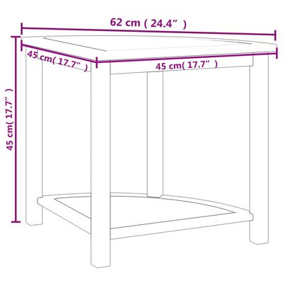 vidaXL Príručný stolík do kúpeľne 45x45x45 cm, tíkový masív