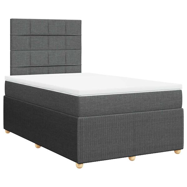 vidaXL Boxspring posteľ s matracom tmavosiv&yacute; 120x200 cm l&aacute;tka
