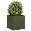 VidaXL kvetináč Olive Green 40x40x40 cm Oceľ valcovaná za studena