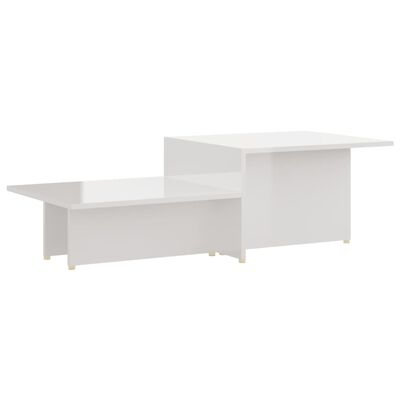 vidaXL Konferenčný stolík, lesklý biely 111,5x50x33cm kompozitné drevo