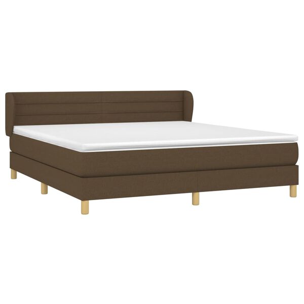 vidaXL Boxspring posteľ s matracom tmavohned&aacute; 160x200 cm l&aacute;tka