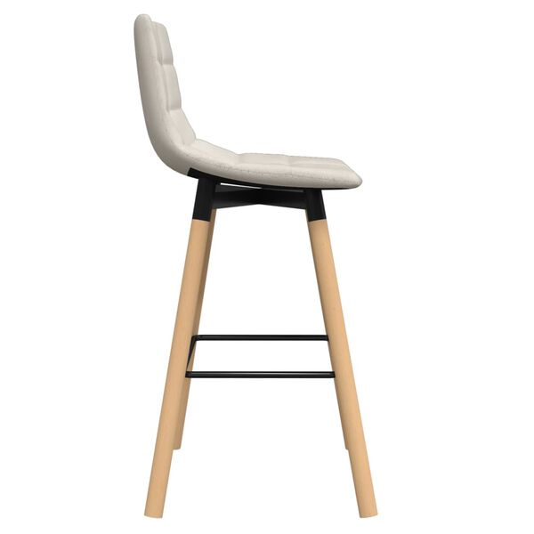 vidaXL Barová stolička krémová látková