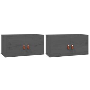 vidaXL N&aacute;stenn&eacute; skrinky 2 ks siv&eacute; 60x30x30 cm mas&iacute;vna borovica