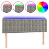 vidaXL Čelo postele s LED bledosiv&eacute; 144x5x78/88 cm zamat