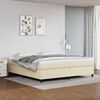 vidaXL Boxspring posteľ s matracom kr&eacute;mov&aacute; 200x200 cm umel&aacute; koža