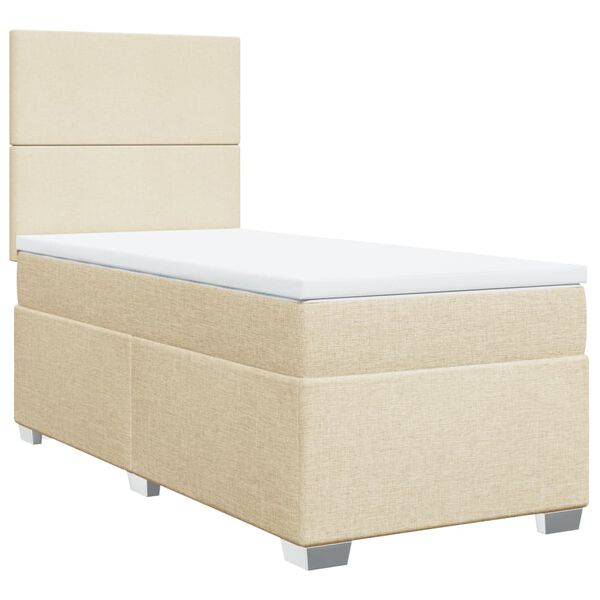 vidaXL Boxspring posteľ s matracom krémová 100x200 cm látka