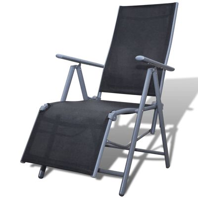 vidaXL Záhradná stolička, hliník, čierna