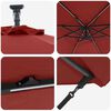 vidaXL Kantileverový banánový parasol Tehlová 294 x 294 x 248 cm