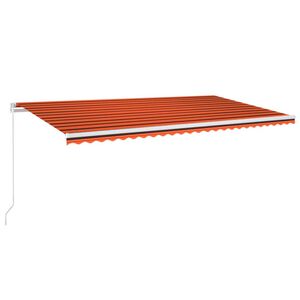 vidaXL Ručne zaťahovacia mark&iacute;za s LED 600x300 cm oranžovo-hned&aacute;