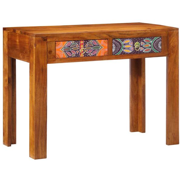 vidaXL Stôl so zásuvkou Hnedá 100 x 50 x 75 cm Akáciový masív