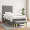 vidaXL Boxspring posteľ s matracom tmavosiv&aacute; 90x200 cm l&aacute;tka