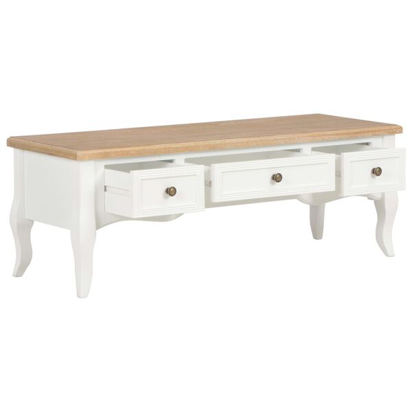 vidaXL TV stolík biely 100x35x35 cm drevený