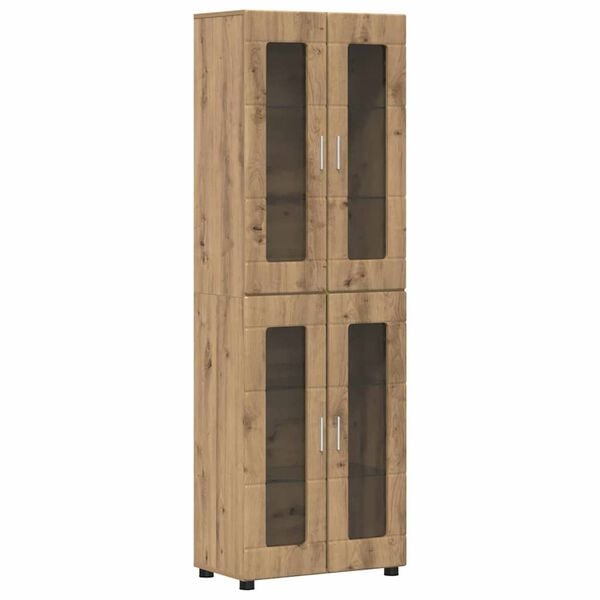 vidaXL Highboard s poličkou FLORIN Remeseln&yacute; dub 60 x 35 x 182 cm