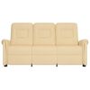 vidaXL 3-miestne sklápacie masážne kreslo, krémové, mikrovlákno