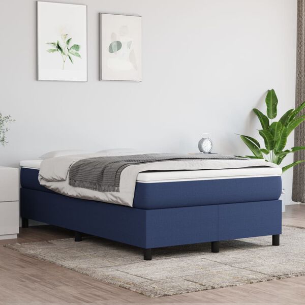 vidaXL Boxspring posteľ s matracom modr&aacute; 120x190 cm l&aacute;tka