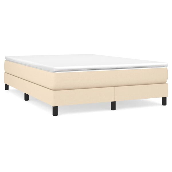 vidaXL Boxspring posteľ s matracom krémový 140x190 cm látka