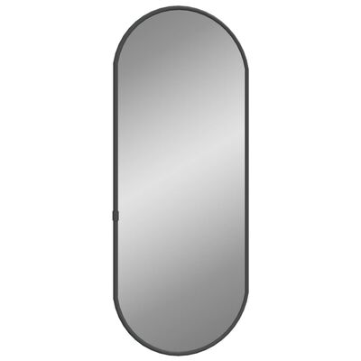 vidaXL Nástenné zrkadlo čierne 50x20 cm oválne