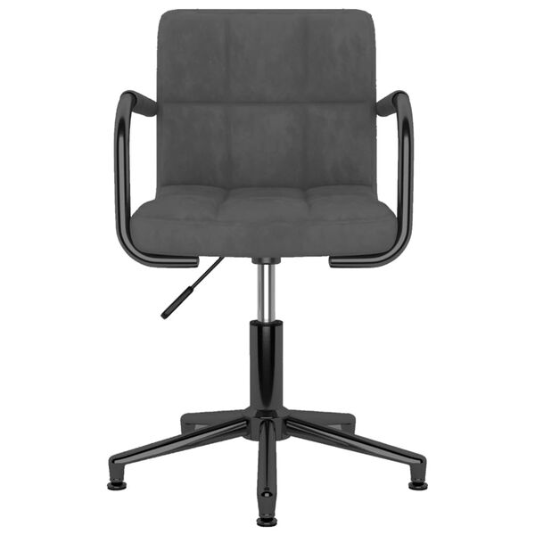 vidaXL Otočn&aacute; jed&aacute;lensk&aacute; stolička tmavosiv&aacute; zamatov&aacute;