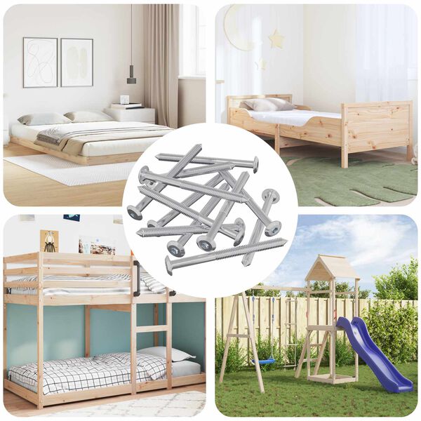 vidaXL N&aacute;bytkov&eacute; skrutky 1200 pcs Strieborn&aacute; Oceľ