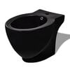 vidaXL Čierny okr&uacute;hly stojac&iacute; bidet z prvotriednej keramiky